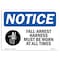Signmission OSHA Sign, Fall-Arrest Harness Must Be With Symbol, 10in X 7in Rigid Plastic, 10" W, 7" H, Landscape OS-NS-P-710-L-12475 - alternate 1
